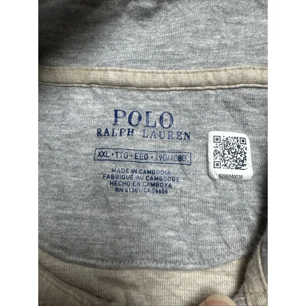 Polo Ralph Lauren Beige Cotton‎ Viscose 1/4 Zip Pullover Pony Sweater Sz XXL